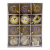 Imagen de Bolas navideñas x12 6cm, varios diseños, en caja, varios colores