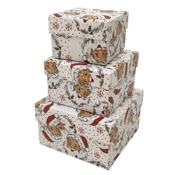 Imagen de Cajas forradas, set x3, diseño Navidad
