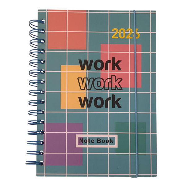 Imagen de Agenda diaria 2026, tapa dura con espiral y elástico, varios diseños