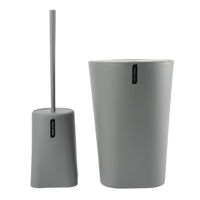 Imagen de Cepillo para WC con papelera, de plástico, GRIS, Berlina Home, en caja