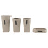 Imagen de Dispensador de jabón de plástico, con accesorios, 4 piezas, BEIGE, Berlina Home, en caja