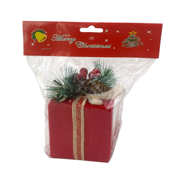 Imagen de Adorno navideño regalito, 2 colores, en bolsa