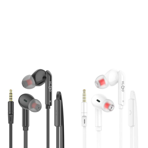 Imagen de Auriculares con cable auxiliar 3.5mm, varios colores, KLGO en caja