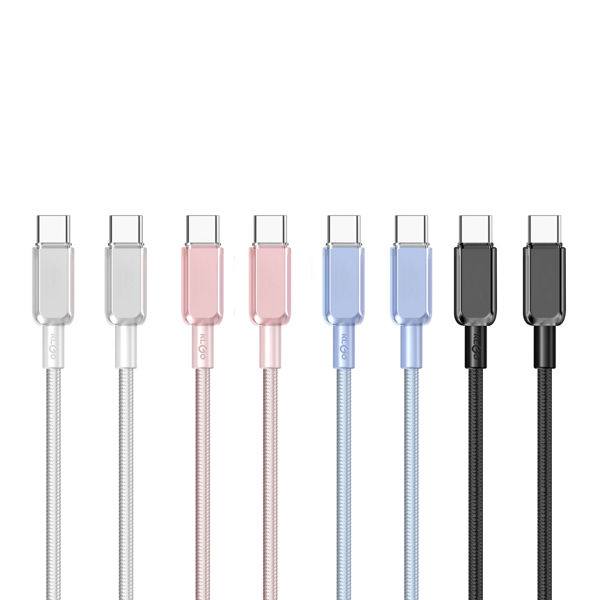 Imagen de Cable USB entrada y salida tipo C, varios colores, KLGO en caja
