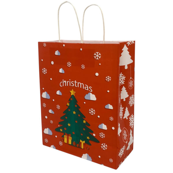 Imagen de Bolsa de regalo de papel diseño navideño, PACK x12 varios diseños