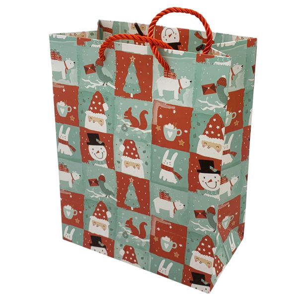 Imagen de Bolsa de regalo de papel diseño navideño surtido, PACK x12