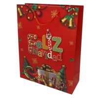 Imagen de Bolsa de regalo de papel diseño navideño 3D, PACK x12