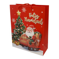 Imagen de Bolsa de regalo de papel diseño navideño 3D surtidos, PACK x12