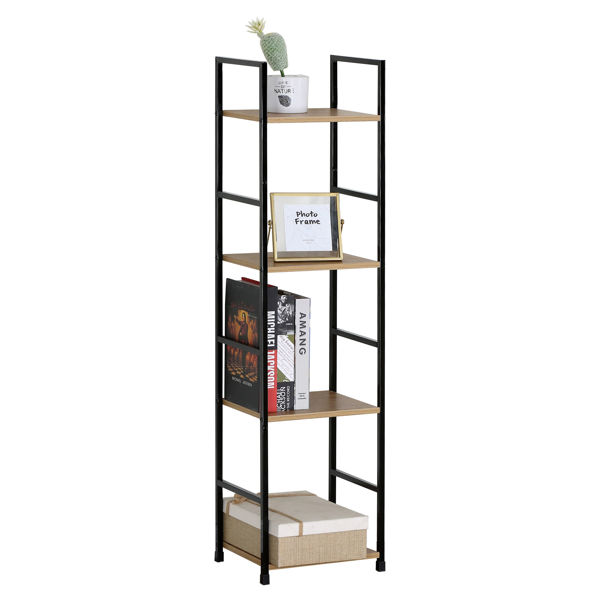 Imagen de Mueble estantería de hierro y MDF, 4 estantes, en caja, Berlina Home