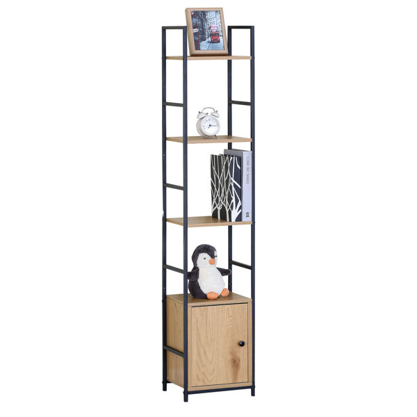 Imagen de Mueble estantería de hierro y MDF, 4 estantes, en caja, Berlina Home
