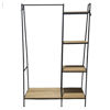 Imagen de Mueble perchero con estantería lateral de hierro y MDF, en caja Berlina Home
