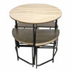 Imagen de Mesa redonda de hierro y MDF con 4 bancos, BEIGE, en caja Berlina Home