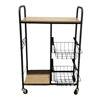 Imagen de Mueble organizador de hierro y MDF, con ruedas 2 canastos 1 estante, en caja Berlina Home