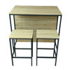 Imagen de Mesa barra desayunador de hierro y MDF con 2 butacas, en caja Berlina Home