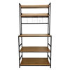 Imagen de Mueble organizador de hierro y MDF, 5 estantes con ganchera, en caja Berlina Home