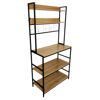Imagen de Mueble organizador de hierro y MDF, 5 estantes con ganchera, en caja Berlina Home