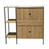 Imagen de Mueble organizador zapatera de vaivén de hierro y MDF, con estantería lateral, en caja Berlina Home