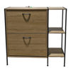 Imagen de Mueble organizador zapatera de vaivén de hierro y MDF, con estantería lateral, en caja Berlina Home