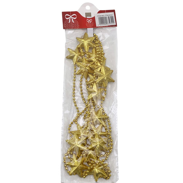 Imagen de Guirnalda cadena de bolitas, con estrellas, en bolsa