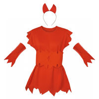 Imagen de Disfraz de diablita, vestido, faja y tiara, en bolsa