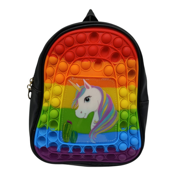 Imagen de Mochila infantil con diseño unicornio pop it, varios colores