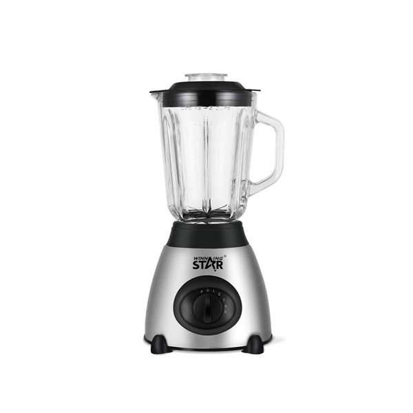 Imagen de Licuadora 1.5L, 5 velocidades con mini procesadora o molinillo de café y semillas, vasos de vidrio, 350W, en caja WINNING STAR