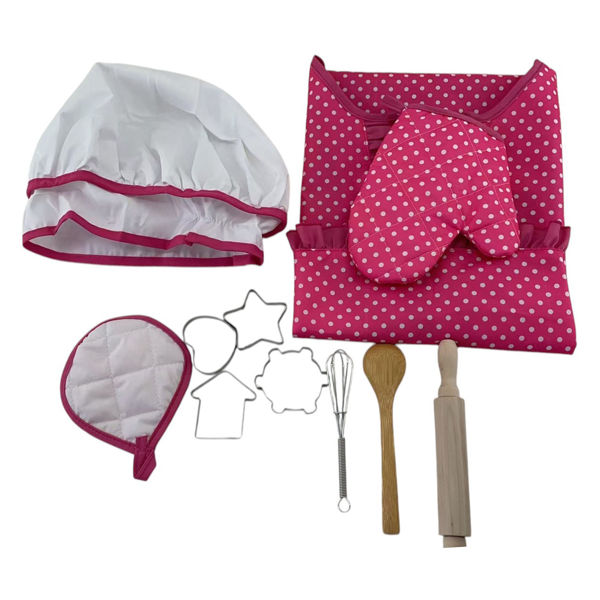 Imagen de Set de cocina 11 piezas, con delantal, gorro, manoplas y accesorios, en bolsa