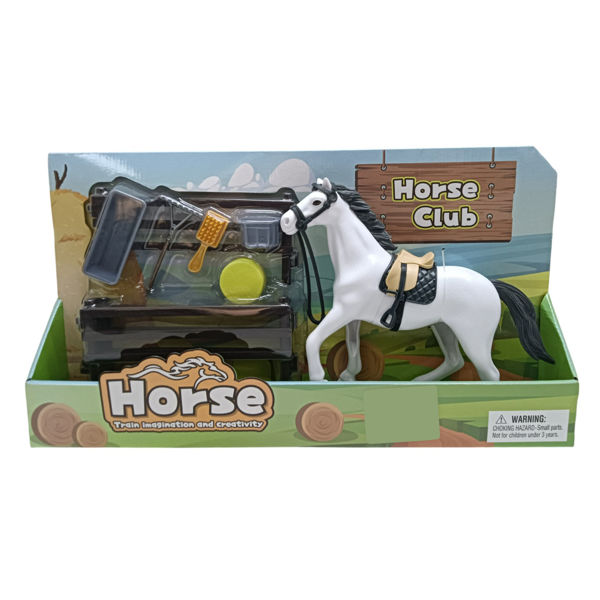 Imagen de Animal de granja, caballo con accesorios, en caja