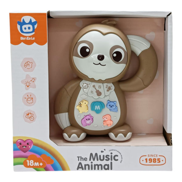 Imagen de Didáctico oso perezoso, con luz y sonido, 2AA, en caja, 2 colores