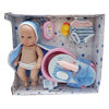 Imagen de Bebote, cuerpo de plástico y cara de goma, con bañito y accesorios, en caja