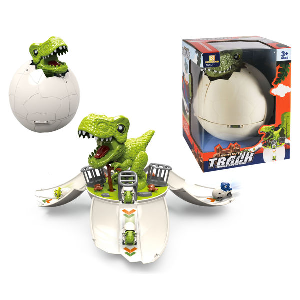 Imagen de Pista con lanzador, huevo de dinosaurio, con sonido y luz, en caja