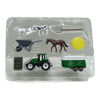 Imagen de Tractor a fricción, mini, con remolque, animales de granja y accesorios, en caja