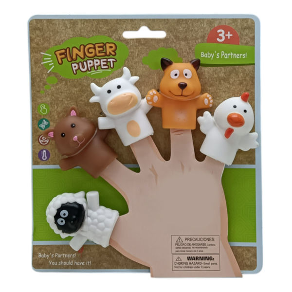 Imagen de Títere de dedo animales de goma, en cartón