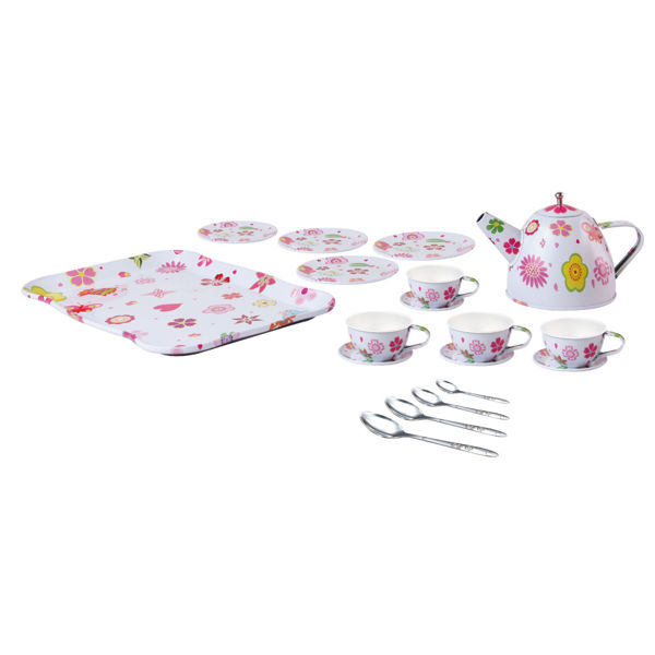 Imagen de Juego de té, 18 piezas, metal, en caja