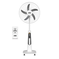 Imagen de Ventilador WINNING STAR 18", inalámbrico con control remoto, luz led, puerto USB para carga externa, corriente alterna y recargable, 4 velocidades, 5 aspas de plástico, 35W, bartería 12v, con ruedas, en caja
