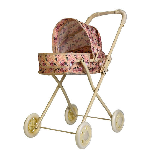 Imagen de Coche para muñeca, de metal, cuna con techo, en bolsa