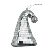 Imagen de Adorno navideño facetado espejado, gorro, en bolsa