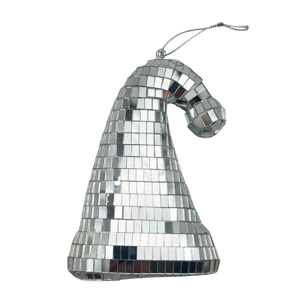 Imagen de Adorno navideño facetado espejado, gorro, en bolsa