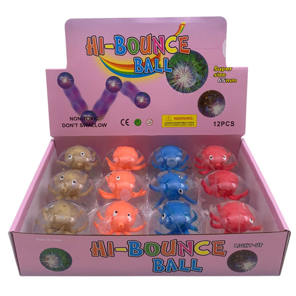 Imagen de Pelota maciza con luz, con pulpo CAJAx12