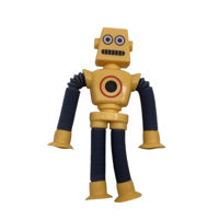 Imagen de Amansaloco extensible con ventosas, con luz, robot, en bolsa, varios colores