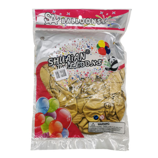 Imagen de Globo 12" x50  CROMADO dorado