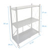 Imagen de Mueble estantería de metal plegable con ruedas, 3 estantes BLANCO en caja