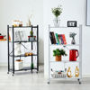 Imagen de Mueble estantería de metal plegable con ruedas, 4 estantes NEGRO, en caja
