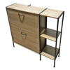 Imagen de Mueble organizador zapatera de vaivén de hierro y MDF, con estantería lateral, en caja Berlina Home