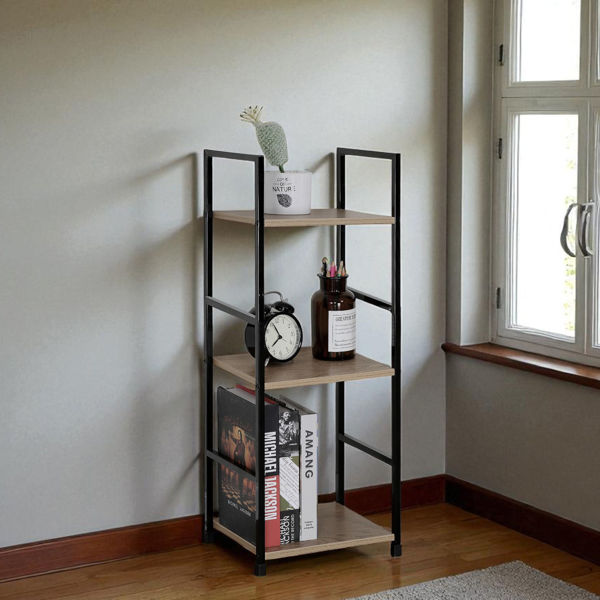 Imagen de Mueble estantería de hierro y MDF, 3 estantes, en caja, Berlina Home