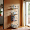 Imagen de Mueble estantería de hierro y MDF, 4 estantes, en caja, Berlina Home