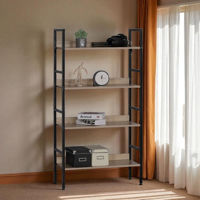 Imagen de Mueble estantería de hierro y MDF, 4 estantes, en caja, Berlina Home