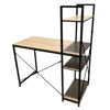 Imagen de Escritorio de hierro y MDF con estantería lateral, en caja Berlina Home
