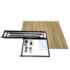 Imagen de Escritorio de hierro y MDF con estantería lateral, en caja Berlina Home