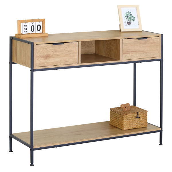 Imagen de Mueble organizador recibidor de hierro y MDF, con cajones, en caja Berlina Home